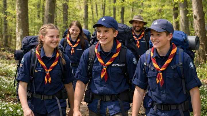 Spejdere i forårsskoven
