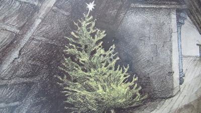 Gammelt juletræ på loft