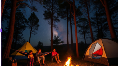 familie ude i natten