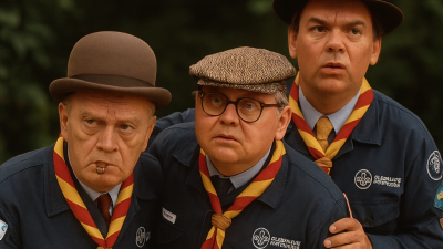 AI genereret billede af OlsenBanden i spejderuniform